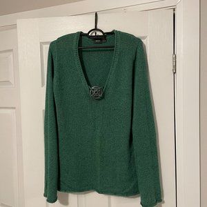 MEXX - green  knit  sweater  size  x - large